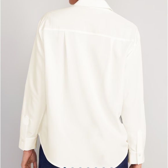 NWT OLD NAVY Button-Down Utility Shirt Color: Sea Salt - Picture 2 of 9